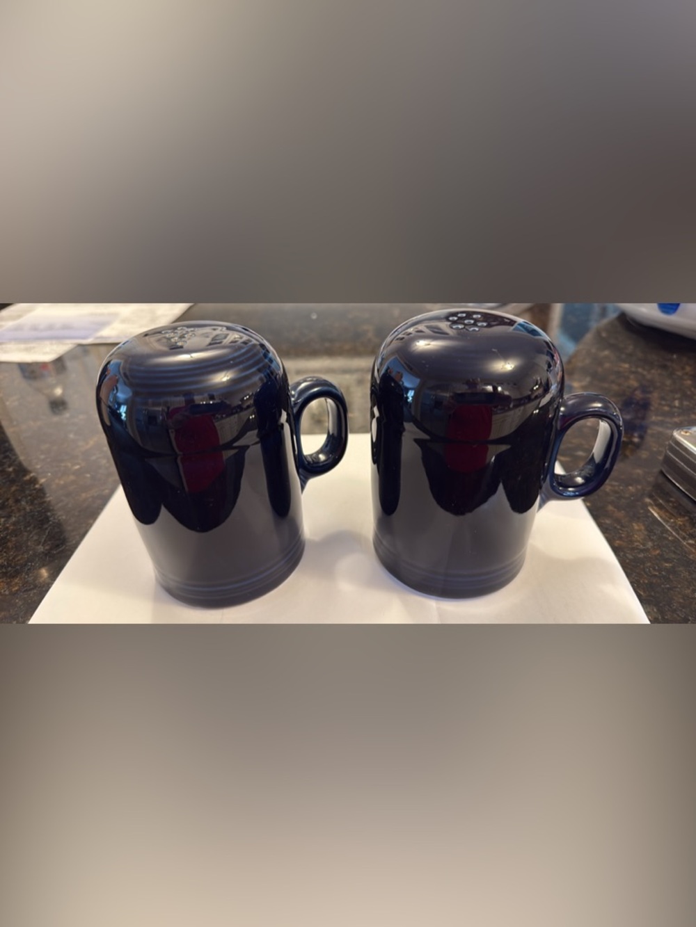 Fiesta HCL Cobalt Blue Ceramic salt and pepper shakers-excellent condition